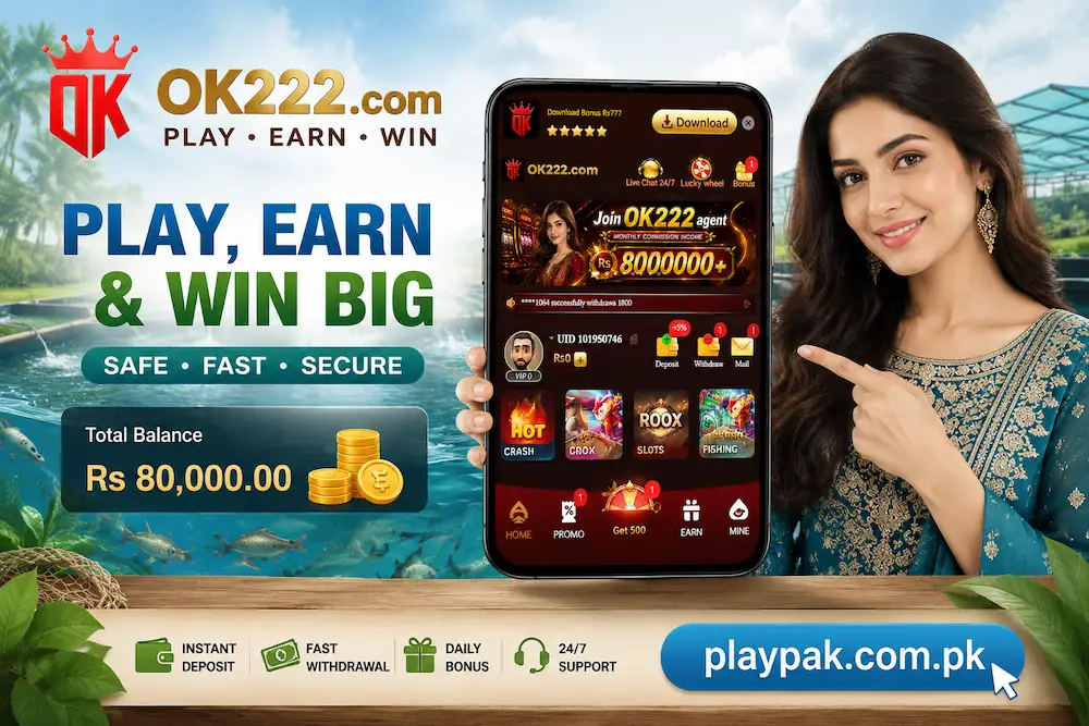 OK222 Game promotional banner with PlayPak