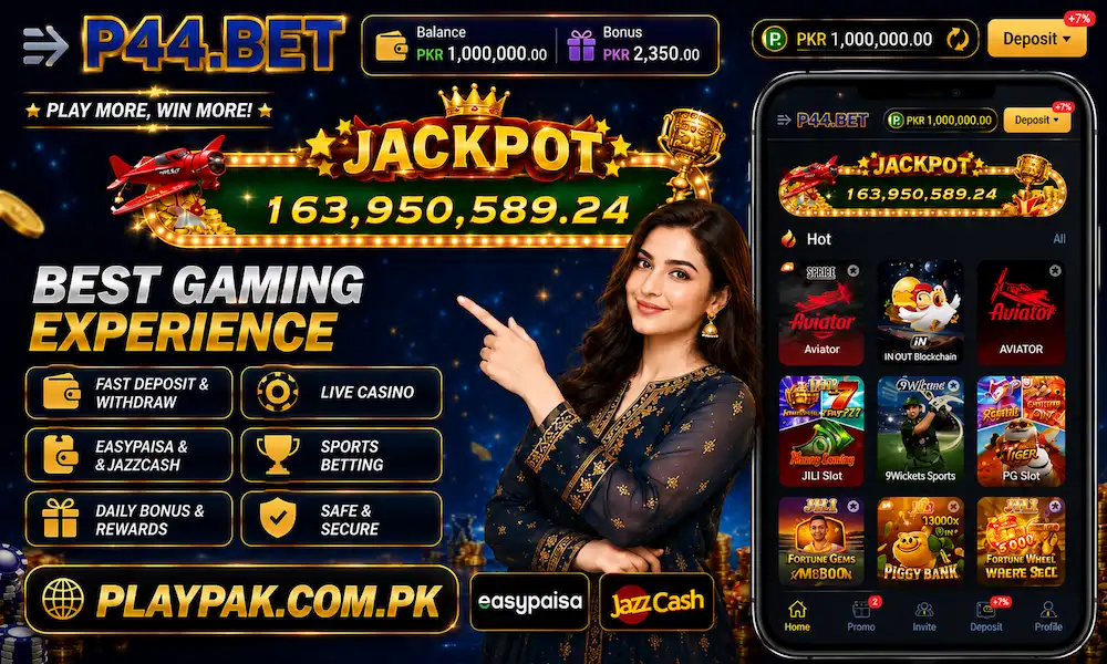 P44 Bet jackpot gaming banner