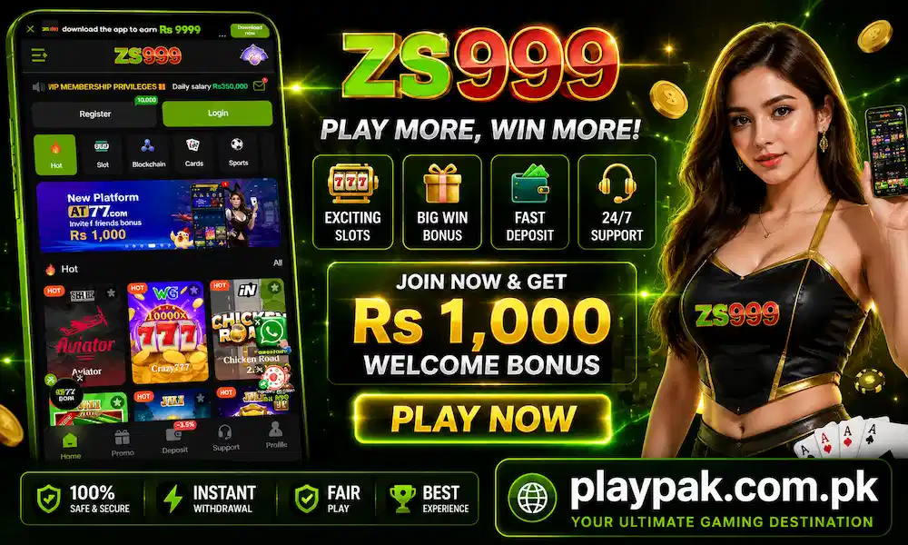 ZS999 gaming app bonus promotional banner