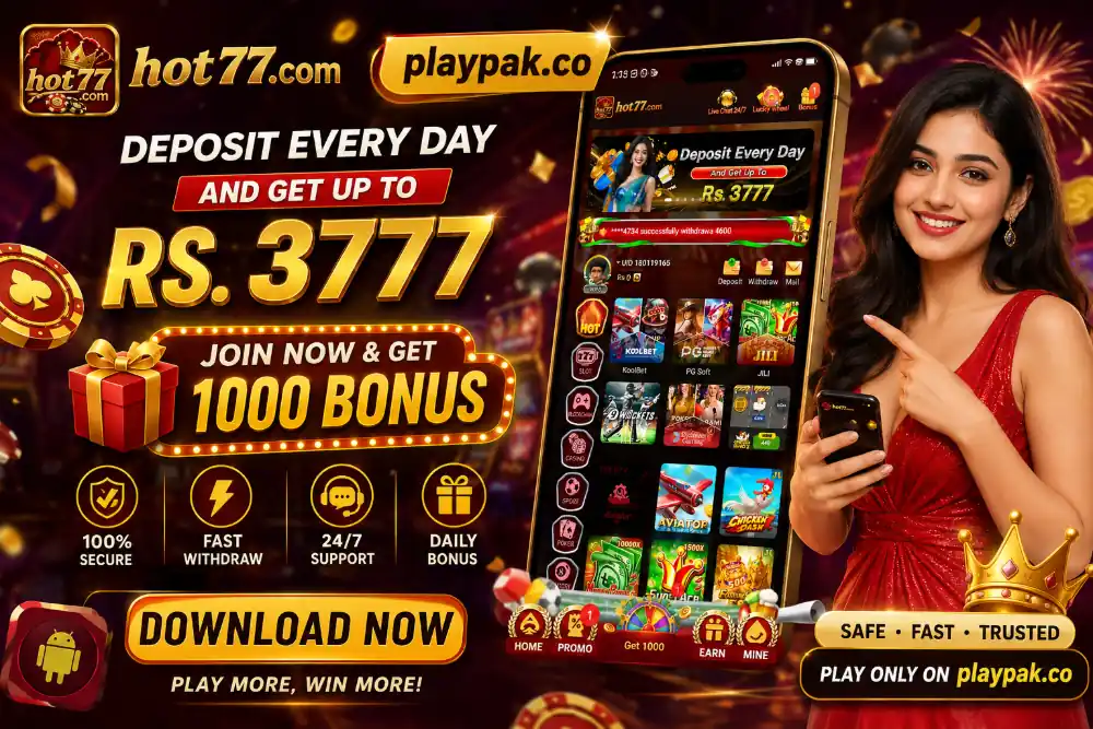 Hot77 Game APK bonus promotion banner
