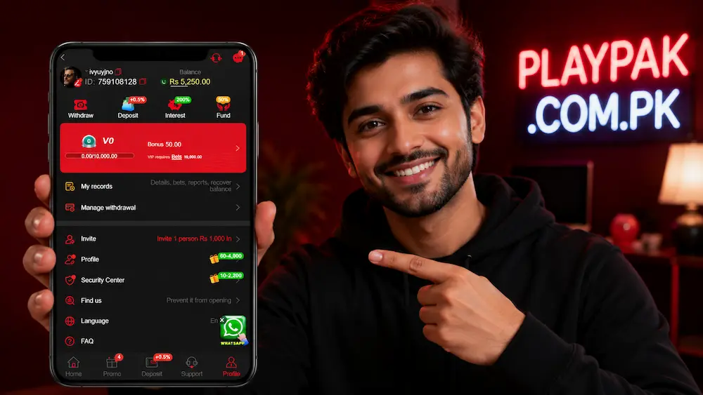 Male model promoting PlayPak gaming app